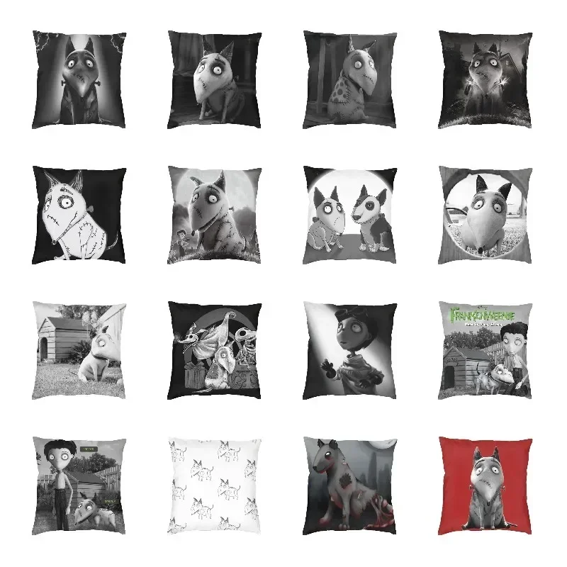 Frankenweenie Sparkly Dog Throw Pillow Home Decoration Tim Burton Horror Movie Nordic Cushion Cover  Pillowcase