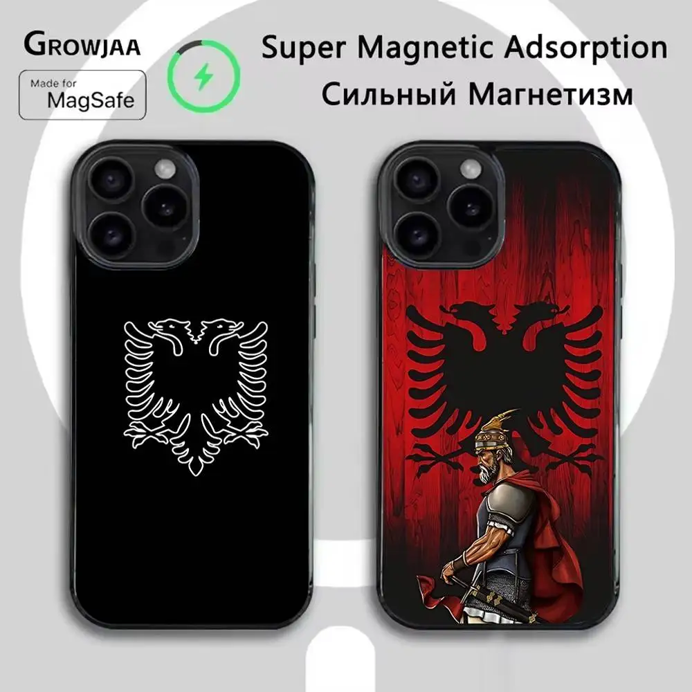 

Flag Of A-Albanias art Case For iPhone 17,16,15,14,13,12,11,Pro,Max,Plus,Mini,SE4,E Magnetic Magsafe Wireless Charging