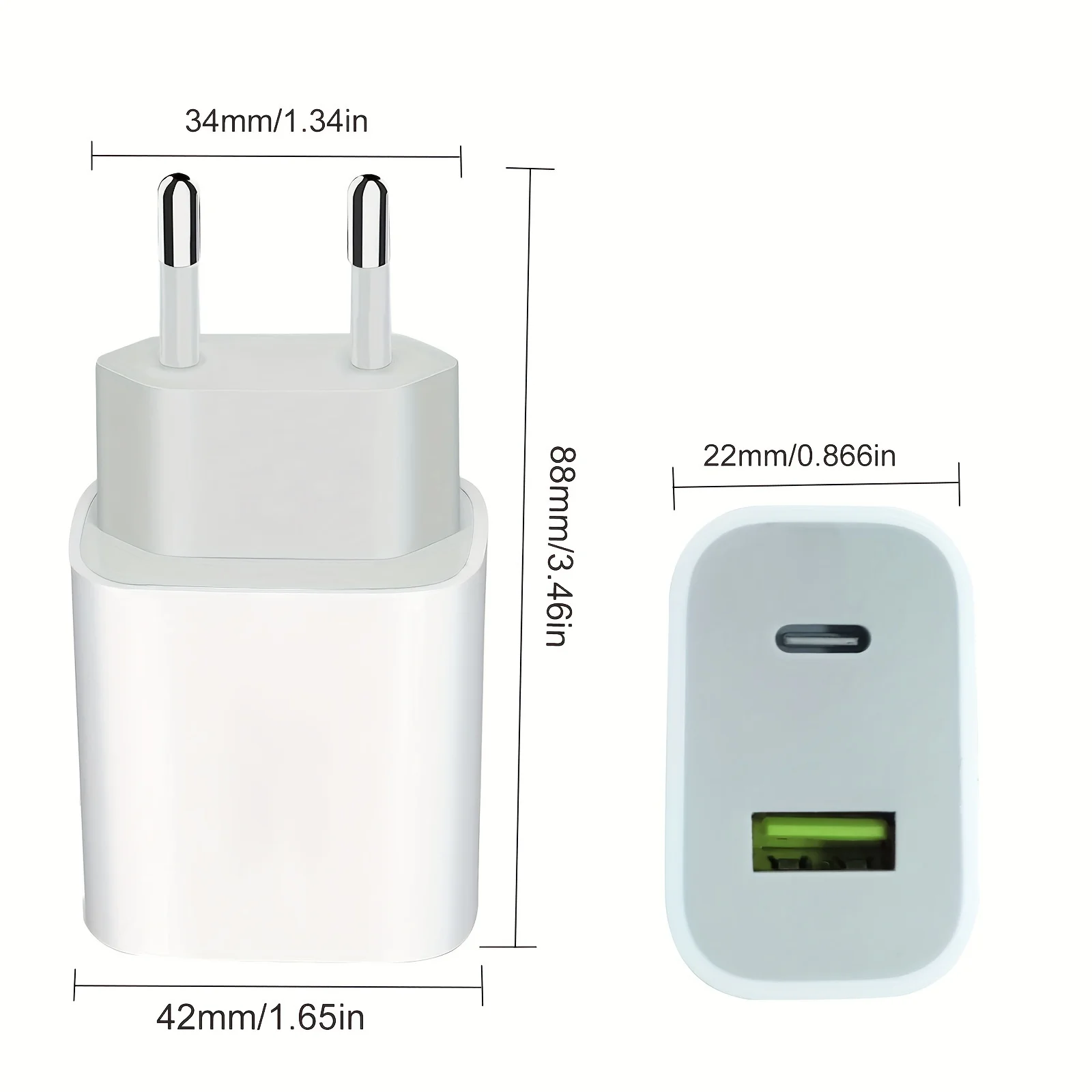 2 قطعة شاحن USB C كتلة محول الطاقة شاحن الحائط ، مزدوج سريع التوصيل شحن الطوب مناسبة آيفون 14/14 برو/13/12/11/XS