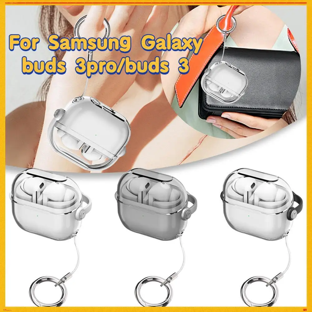 Earphone Shell Lanyard Lock Buckle Protective Cover For Samsung Buds 3 Pro Protective Case For Samsung Galaxy Buds 3pro/buds 3