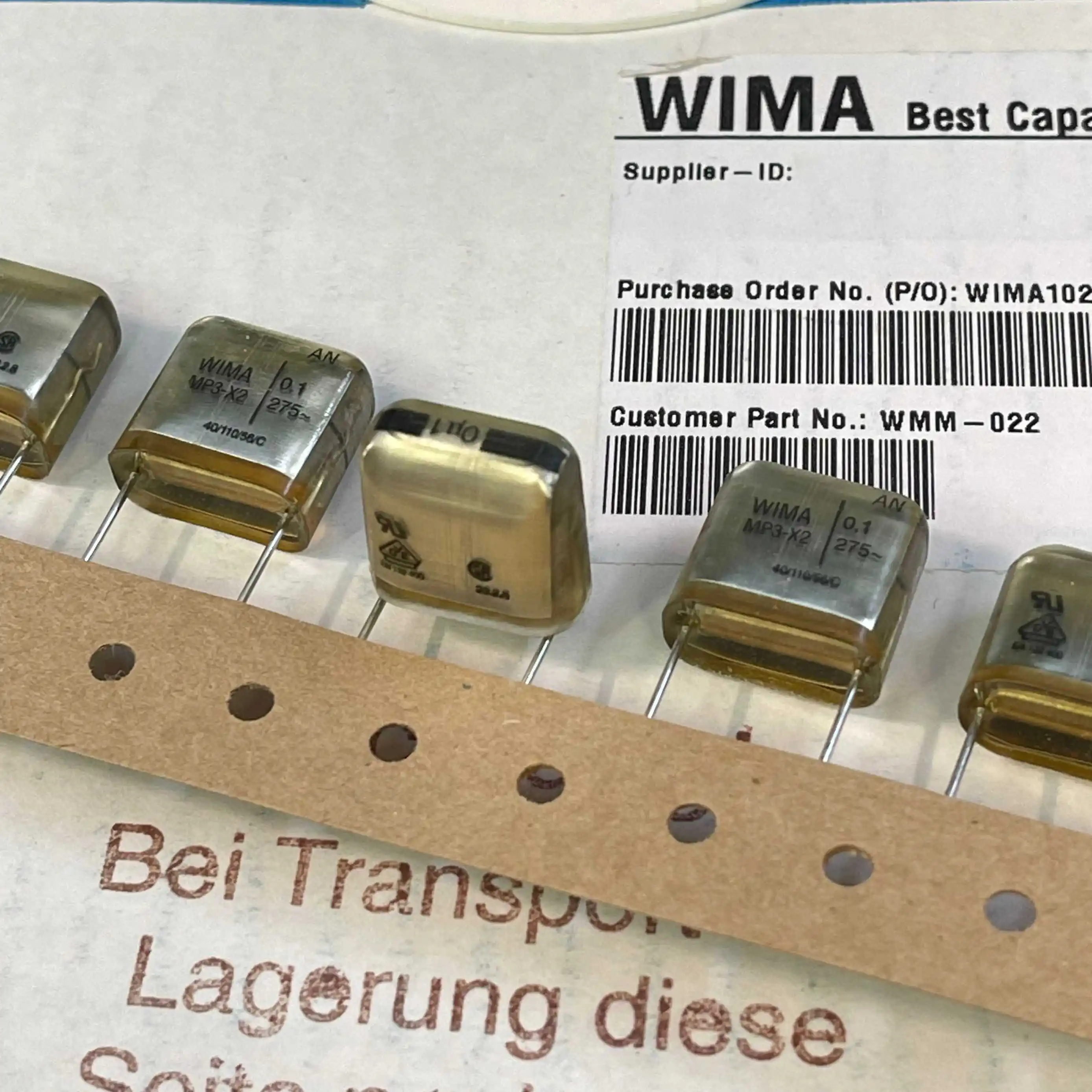 

5-100PCS 100% brand new original MP3-X2 series 0.1UF 275VAC audiophile stepless audio coupling capacitor, size 19*10*18MM P15MM