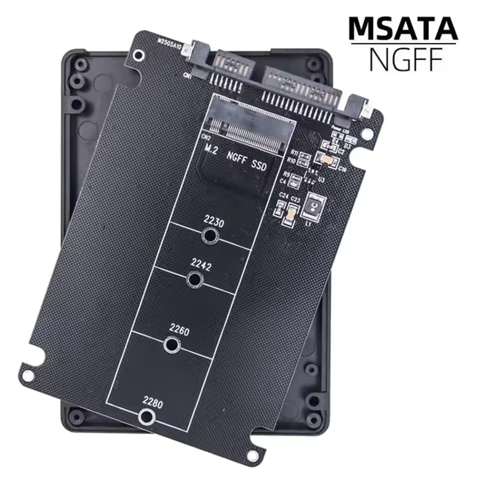 M.2 NGFF SSD To SATA3 External Hard Drive Box 6Gbps M.2 To SATA3 Converter Adapter Card Dual-Use Hard Disk Adapter Board ﻿for PC
