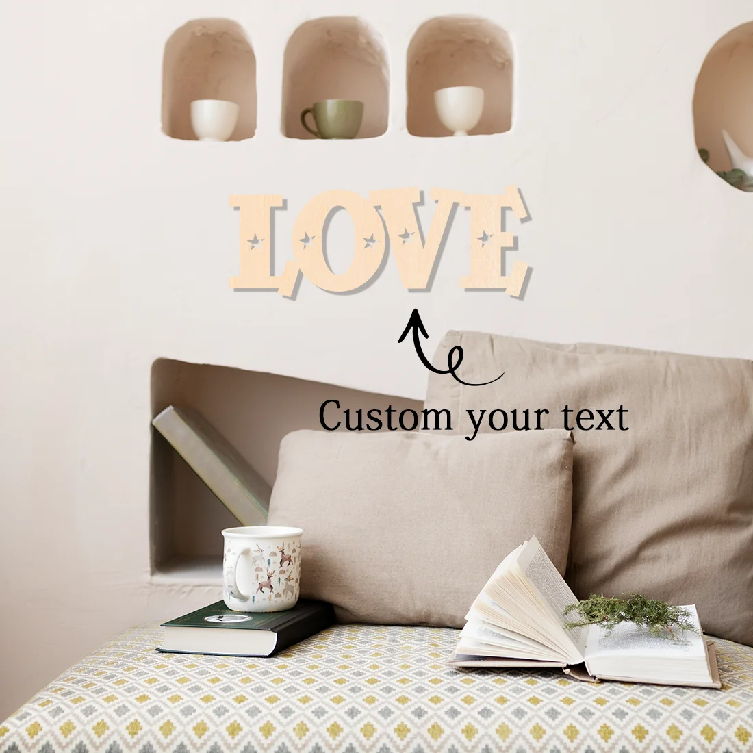 1 قطعة حب فني مثال علامة مقطوعة بالليزر اسم مخصص لوحة خشبية علامة خشبية النمط التقليدي لوحة ديكور الطاولة #2