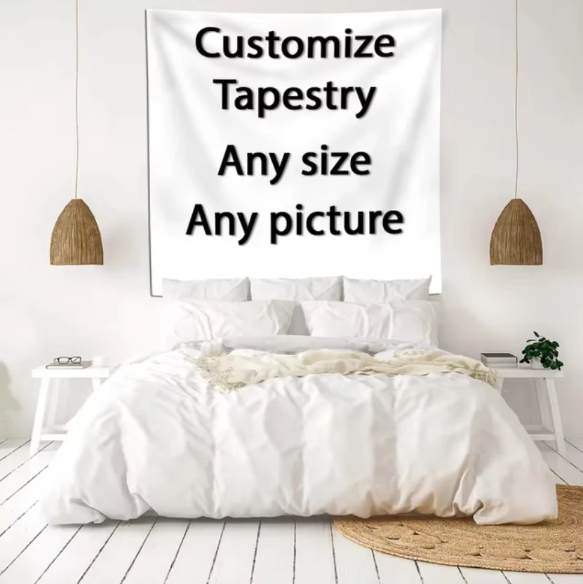 

Photo Custom Tapestry Any Size Picture Polyester Print Bar Bedroom Background Decorations Family Lover Gifts Outdoor Decorations