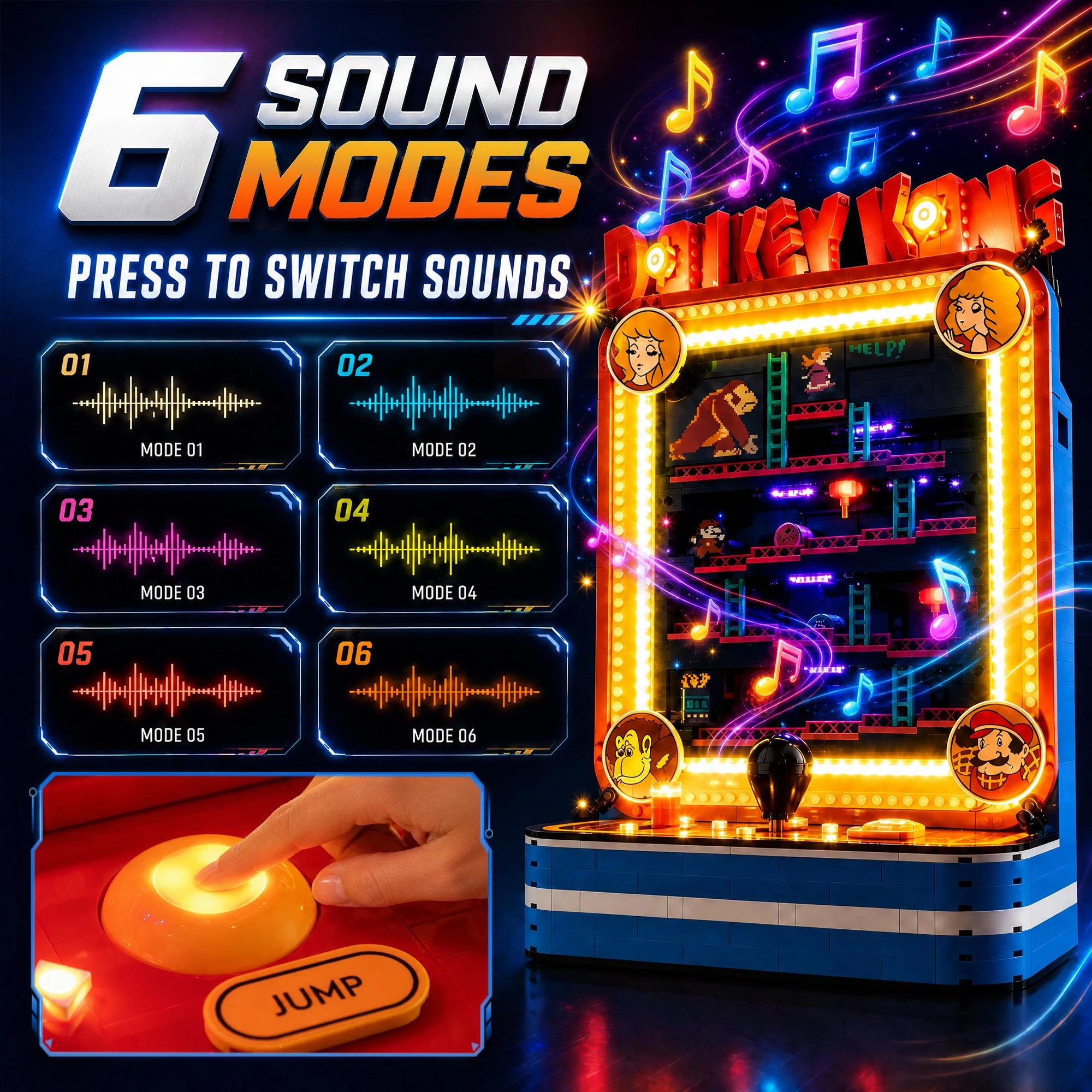 Kyglaring LED Light Kit Suitable for Lego Donkey Kong™ Arcade 72051 Building Blocks