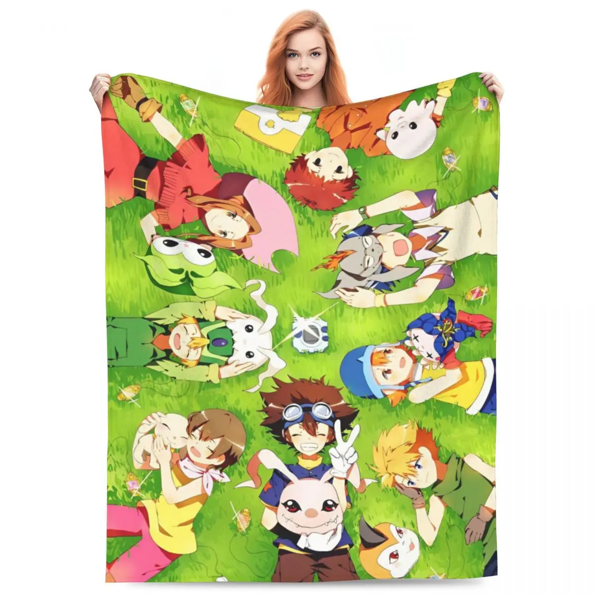 Cartoon Digimon Adventure Monster Blankets Quality Warm Soft Bedding Throws Winter Picnic Home Decor Novelty Bedspread