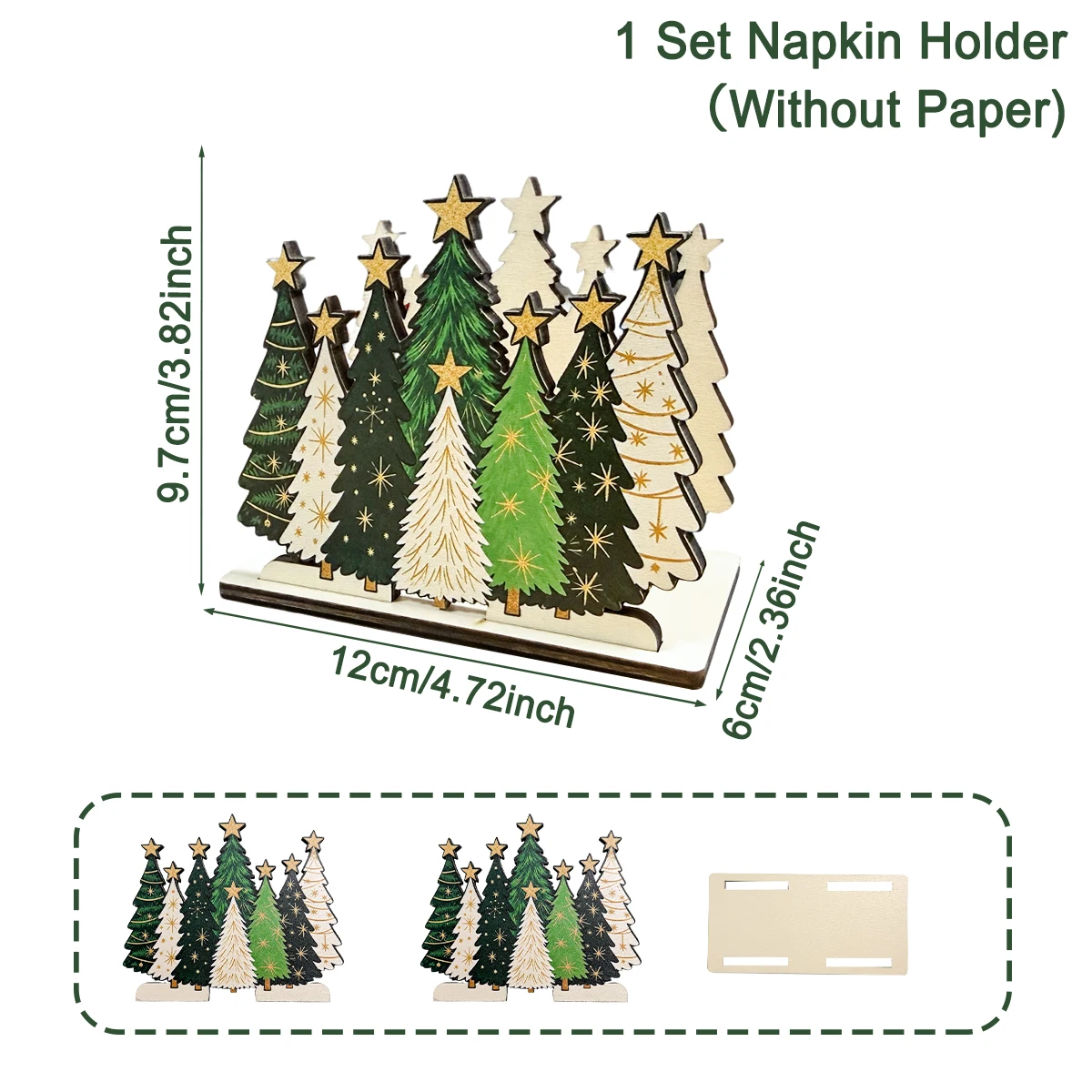Merry Christmas Wooden Napkin Holder Xmas Tree Snowman Shaped Tissue Rack Desktop Home 2026 Navidad Party Supplies Kitchen Decor