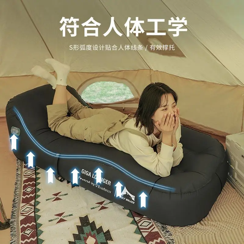 Youpin หมาป่า WALKER กลางแจ้งอัตโนมัติแบบพกพาเก้าอี้โซฟาเป่าลมเตียงสำนักงานอาหารกลางวัน Break ชายหาด Tempat Tidur Tiup