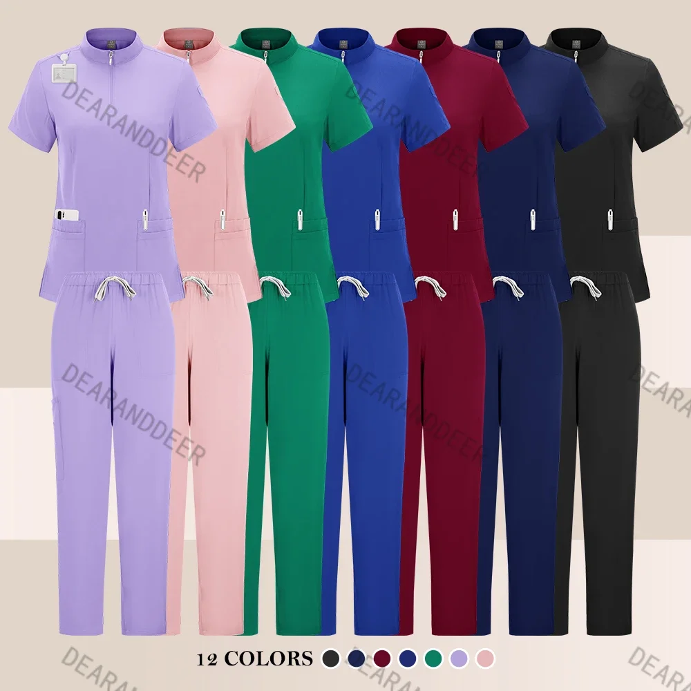 

Pure color medical clinical uniform, nurse, beautician, caregiver, dental clinic, pet hospital, doctor, clinical surgery set