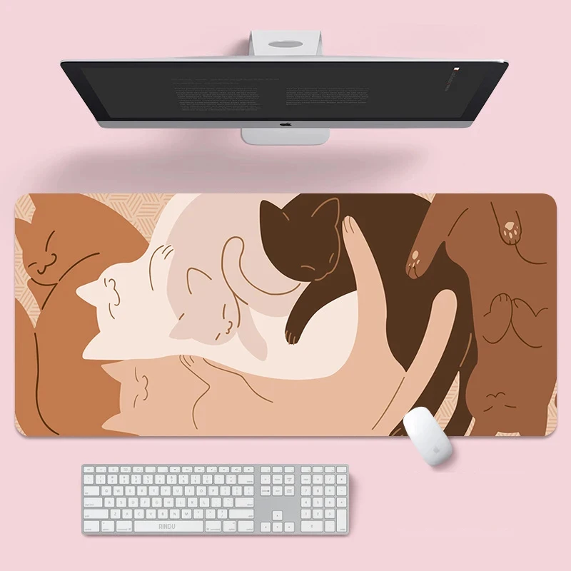 Cute Cat Gaming Mousepads Desk Rug Gamer Mousepad Large Mouse Mat Desk Pads Keyboard Mats Design Mouse Pad