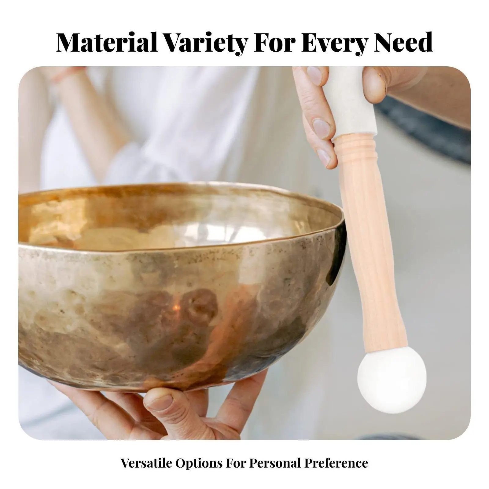 Rubber Mallet for Singing Bowl Percussion Ergonomic Handle Mallet Sound Healing Resonance Bowl for Relaxation