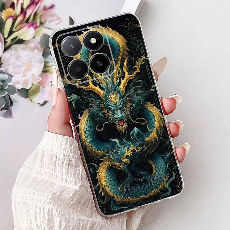 Phone Case For Honor X5b Plus X6b X7b X8b X9b 2024 New Fashion Dragon Tiger Design Soft Silicone TPU Case