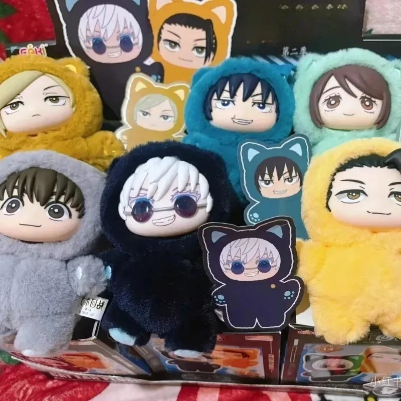 دمية Jujutsu Kaisen Gojo Satoru القطيفة - صندوق أعمى لحفلات Cat Park، حلية حقيبة قلادة، نموذج قابل للجمع للموسم الثاني (متوفر)