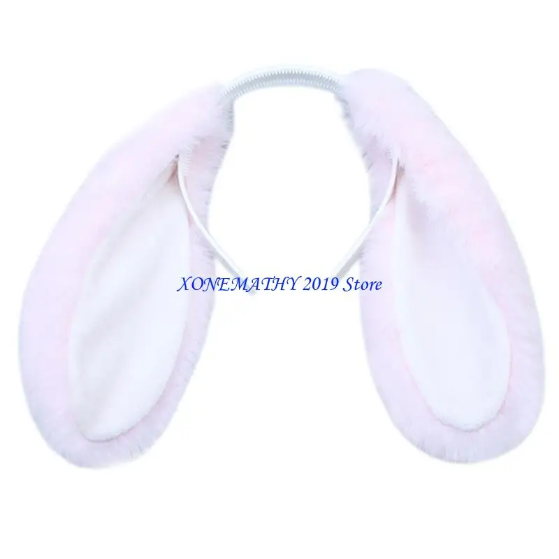 

F42F повязка на голову в стиле Лолиты с кроличьими ушками, обруч для волос, головной убор, аксессуары для волос на Хэллоуин