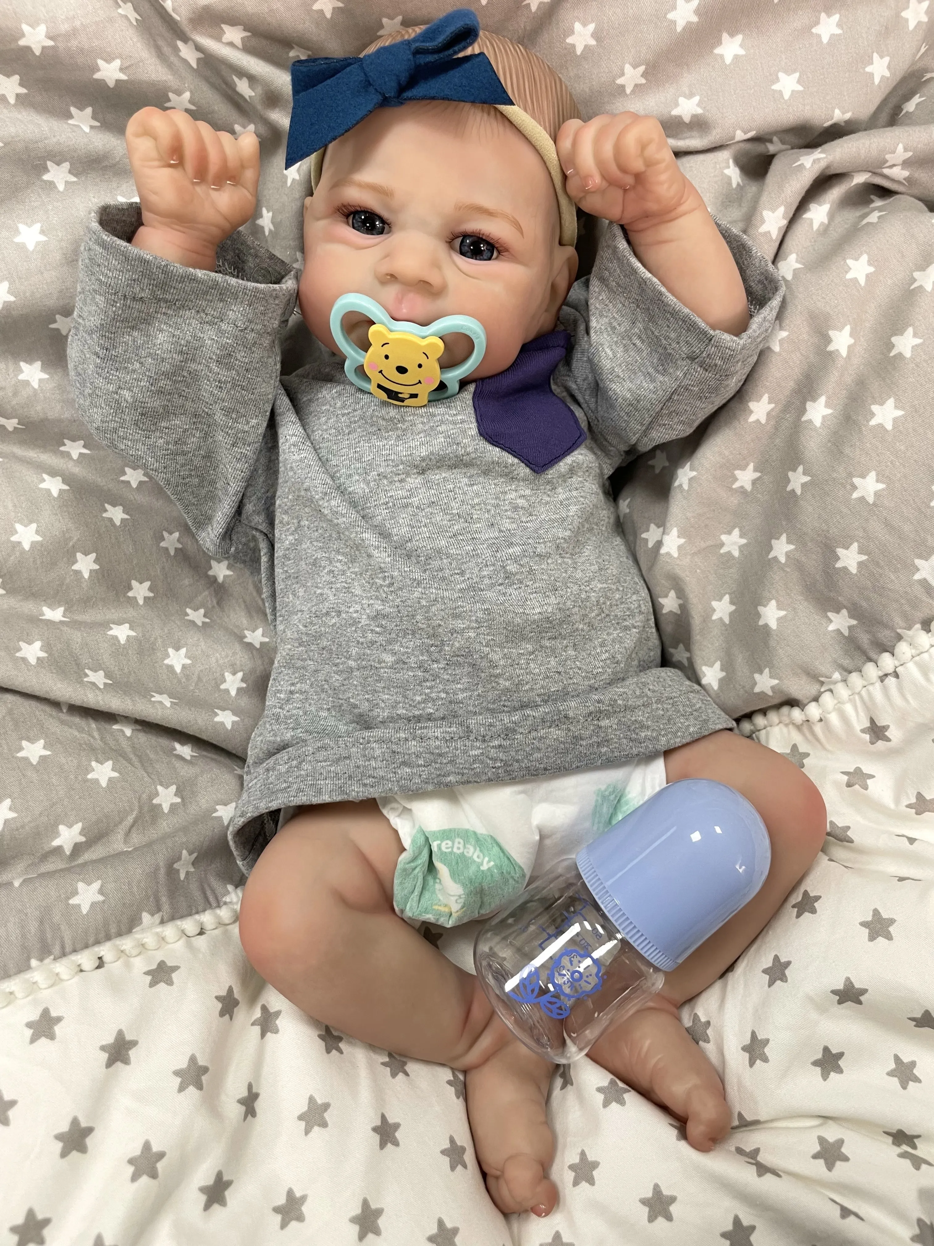 Cokela 19 inch / 48 cm realistische babypop schattige vinylpop echte zachte aanraking kinderspeelgoedpop siliconen herboren baby verjaardagscadeau