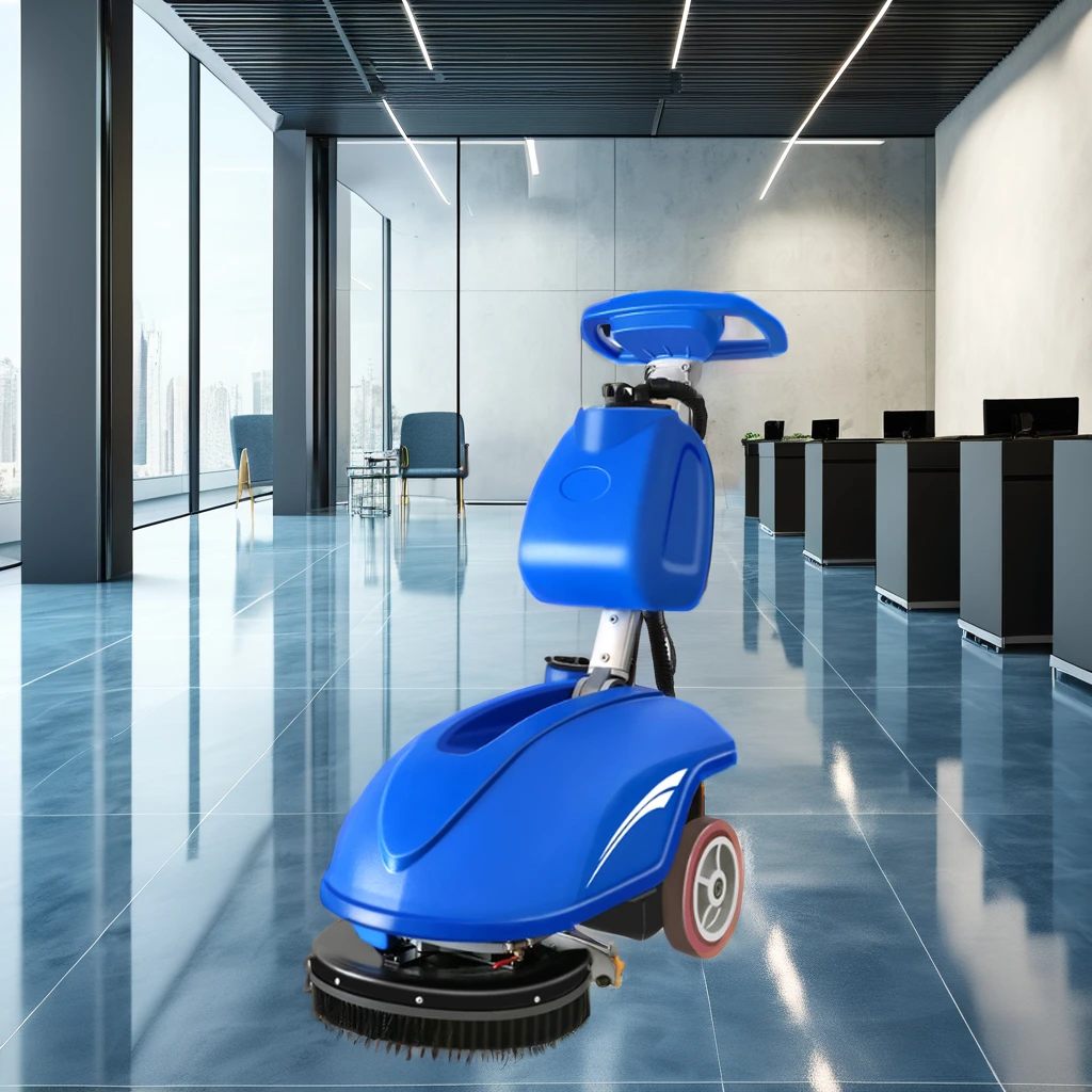 Industrial Cordless Small Chinese Portable Residential Compact Floor Cleaning Scrubber Machine For Post Construction