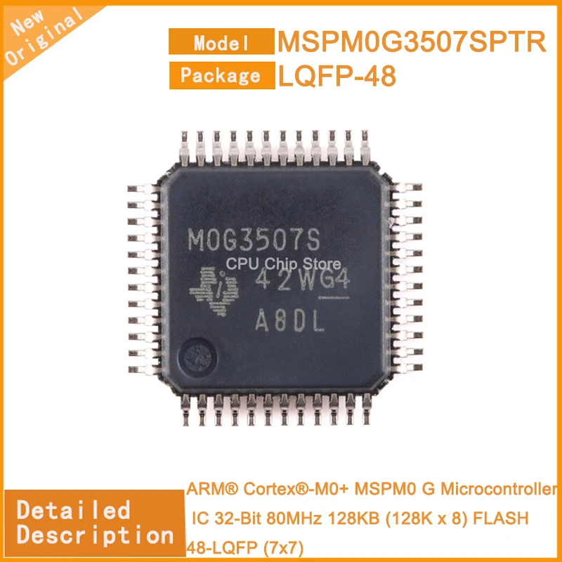 5Pcs/Lot  New Original  MSPM0G3507SPTR  MSPM0G3507  Microcontroller IC 32-Bit 80MHz 128KB (128K x 8) FLASH 48-LQFP (7x7)