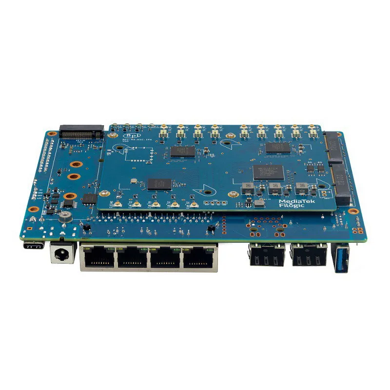 Banana Pi BPI-R4 Wifi 7 MT7988A 4GB DDR4 8G eMMC 128MB SPI NAND Flash Smart Router Board Optional 12V 5A Power Supply Case Fan