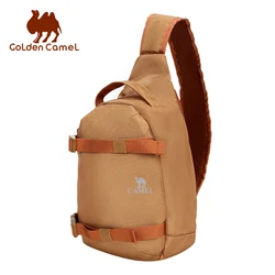 Camel dourado esportes ao ar livre saco de peito dos homens casual moda ombro mensageiro sacos fitness correndo ciclismo mochila mochila