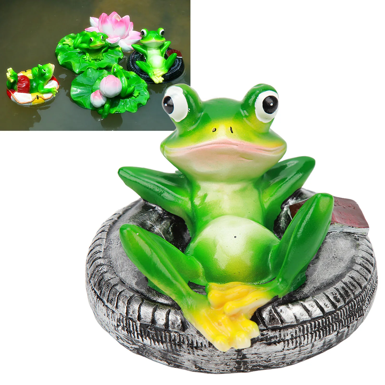 

Simulation Frog Pond Ornaments Resin Water Floating Frogs Garden Statue For Home Garden Yard
