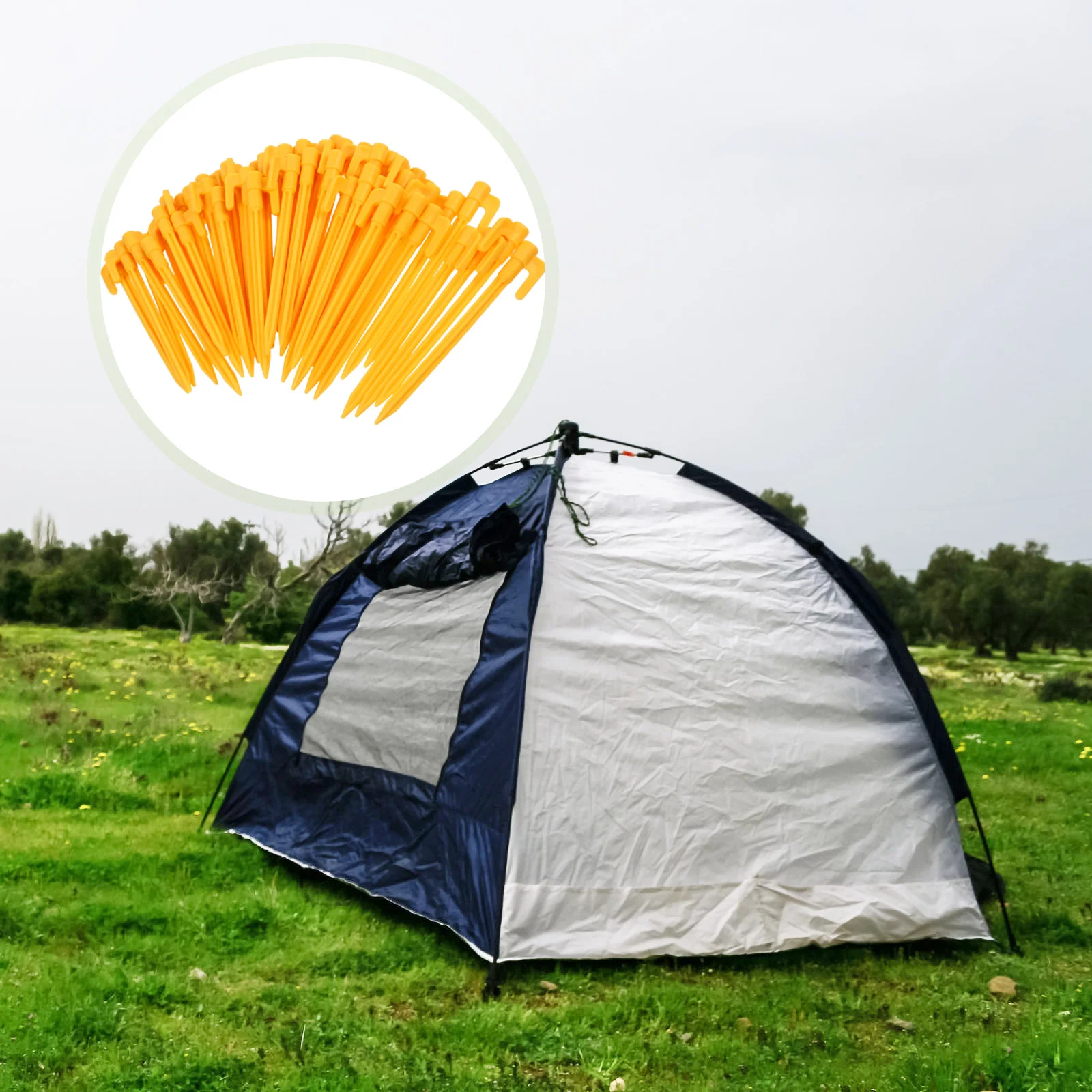 

50 Pcs Plastic Nails Forging Pack Camping Tent Inflatable Outdoor Fixing Reflectors Ground Pegs Accessories Accessory