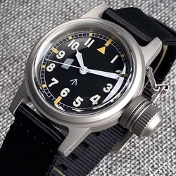 20ATM Tandorio 36MM Frog Military Watch Sandblasted Case Black Dial Luminous Auto NH35A PT5000 Movement Dome Sapphire Glass