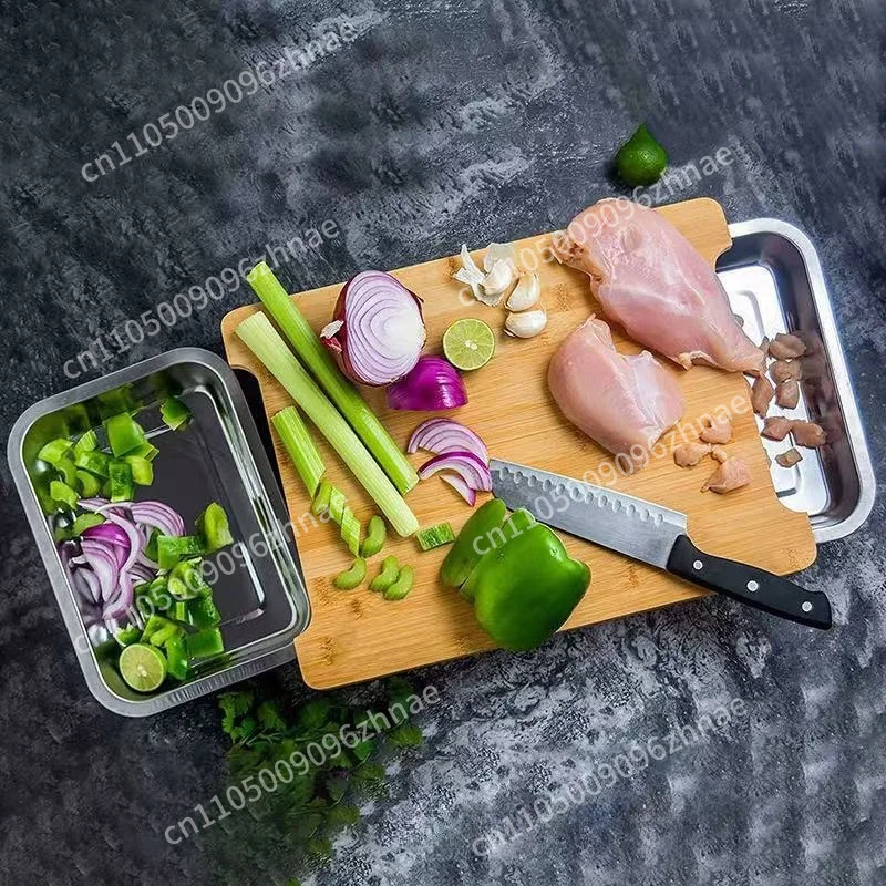 Spot bamboo cutting  household kitchen fruit bread cutting  with drawer chopping  vegetable deli cutting