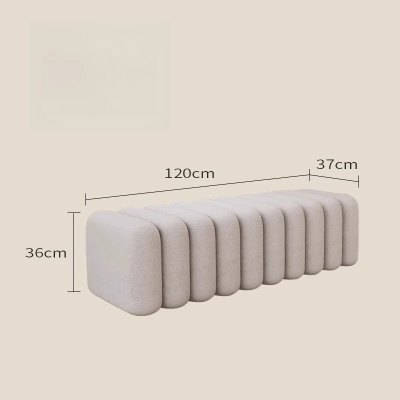Moderne kunststijl Fuzzy Texture Cilindrische modulaire bankkruk voor woonkamer garderobe decor - afbeelding 1