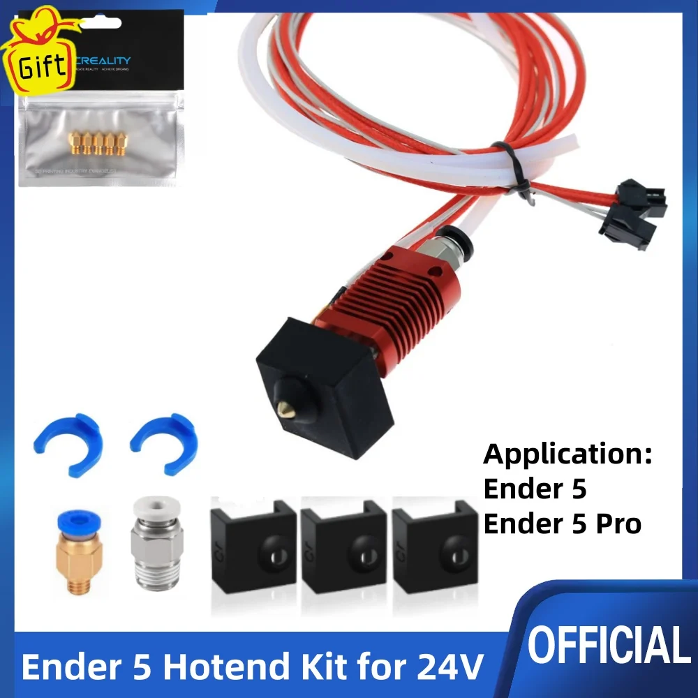 Ender 5 Hotend Assembled Extruder Head with Silicone Cover Aluminum Heat Block MK8 Extruder Hot End kit for Ender 5 Ender-5 Pro