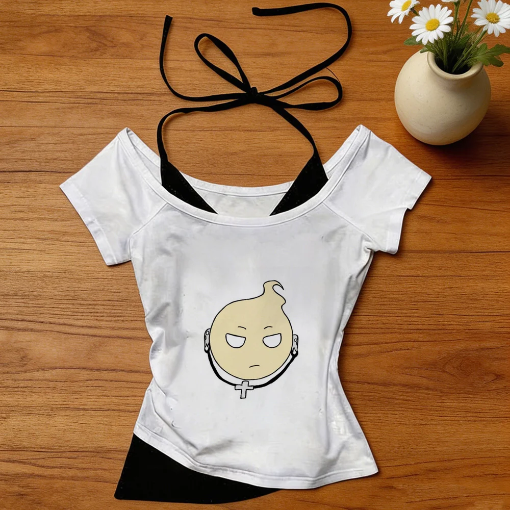 Soul Eater cropped top shoujo manga cheap funny y2k gyaru t-shirt jojifuku grunge kawaii party gyaru