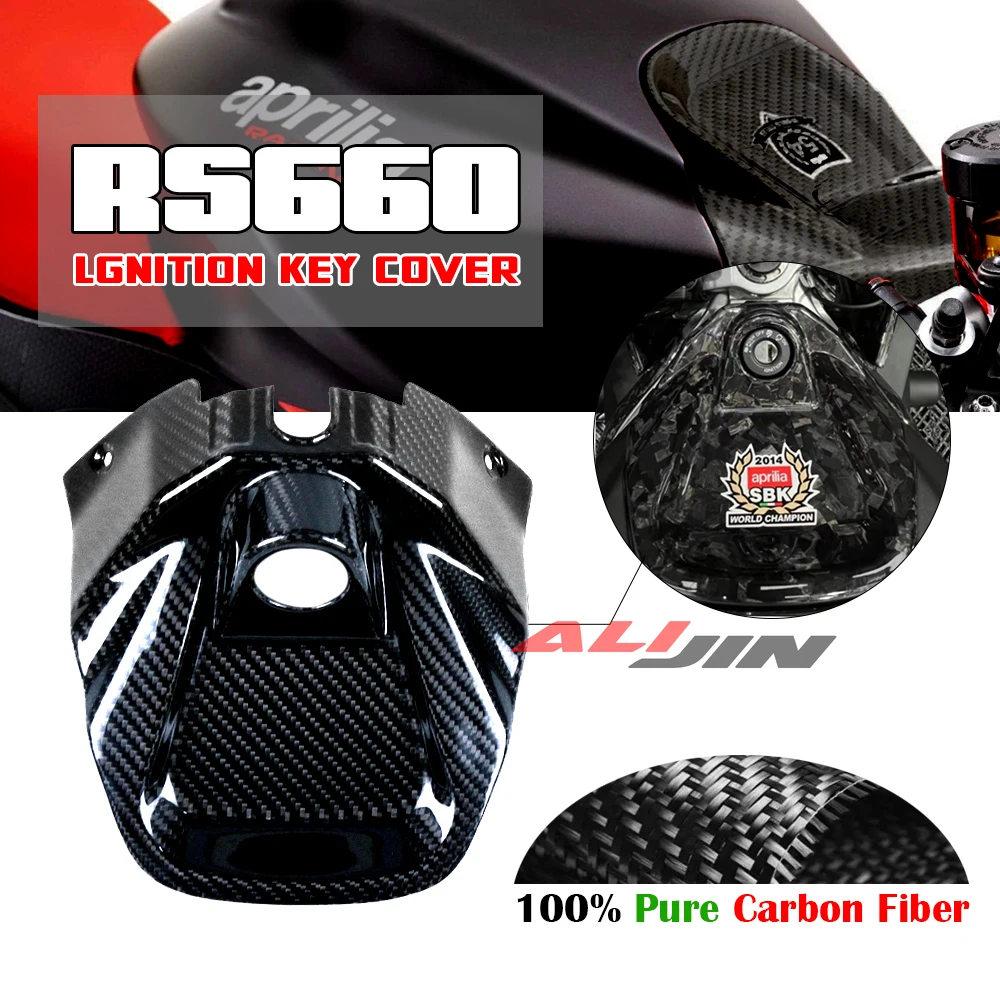 

100% Real Dry Carbon Fiber For Aprilia RS660 Tuono 660 2021-2023 Motorcycle Front Tank Key Ignition Barrel Cover Fairing Case