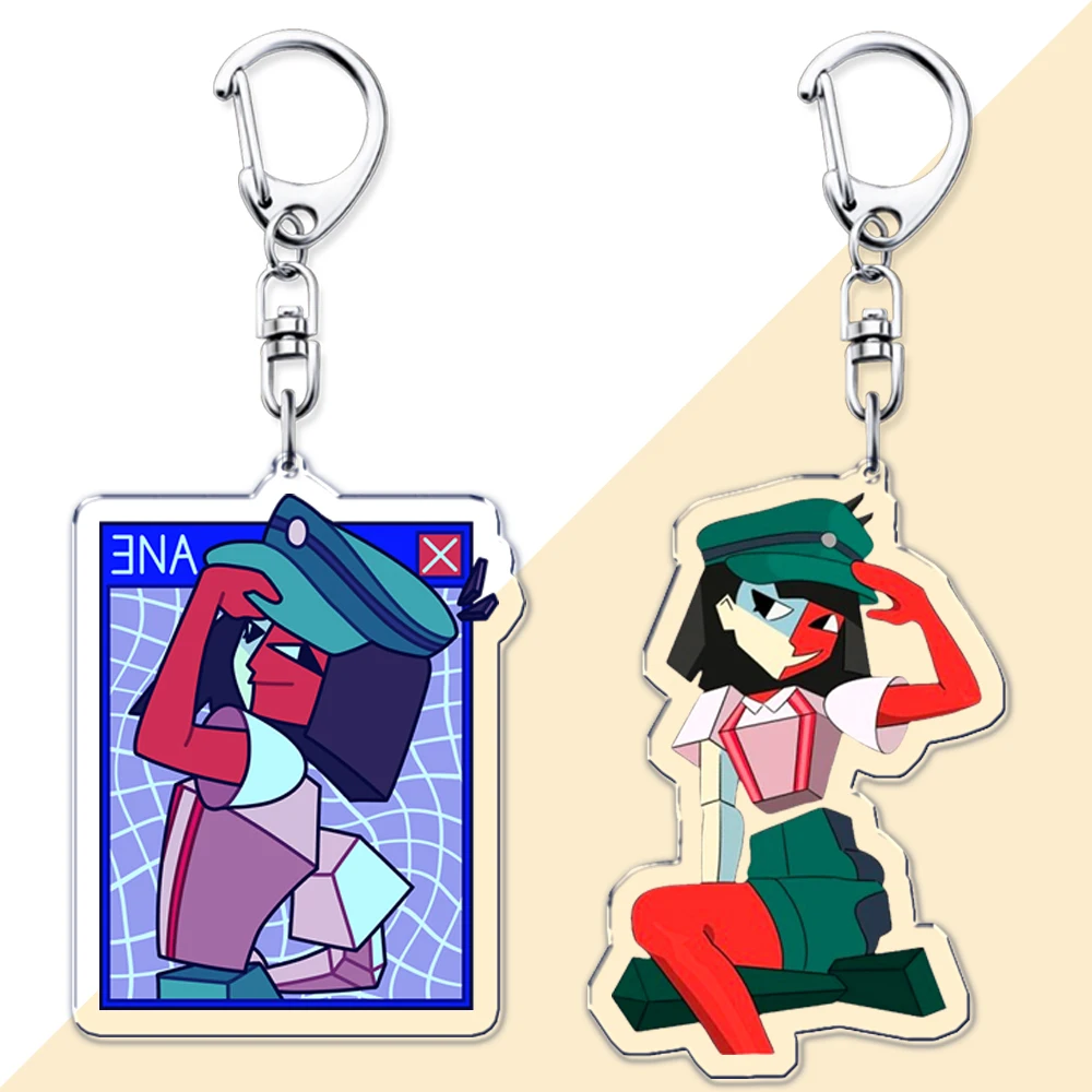 Hot Video Game Keychains for Accessories Bag Ena Dream BBQ Coral Glasses Taski Maiden Keyrings Jewelry Gamer Fans Gaming Gifts