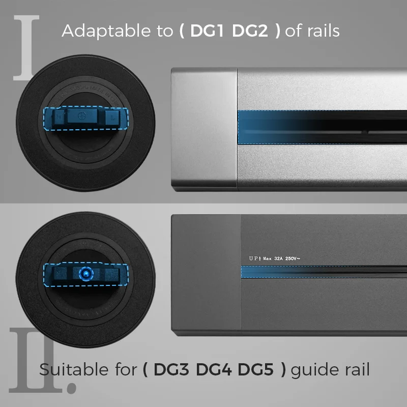 Avoir Electrical Track Socket Kitchen Office Power Outlet Round Adapter UK Universal Standard Plug Red Blue LED Indicator Light