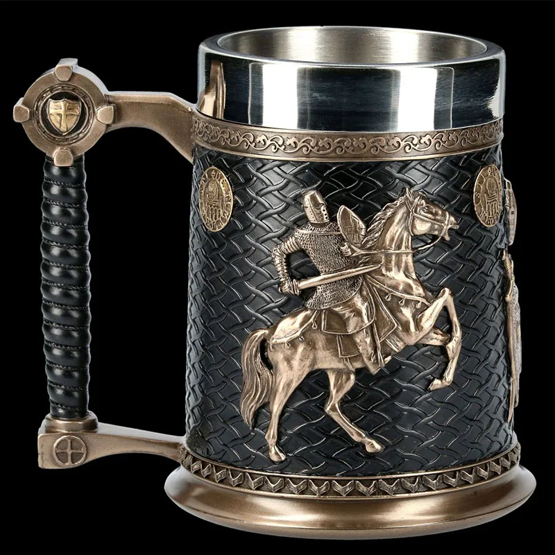 Steel Resin 3D Warrior Mug BEST Fan Gift GOT Beer Coffee Water Drinkware Beer Tankard Cup Mugs 500-600ml