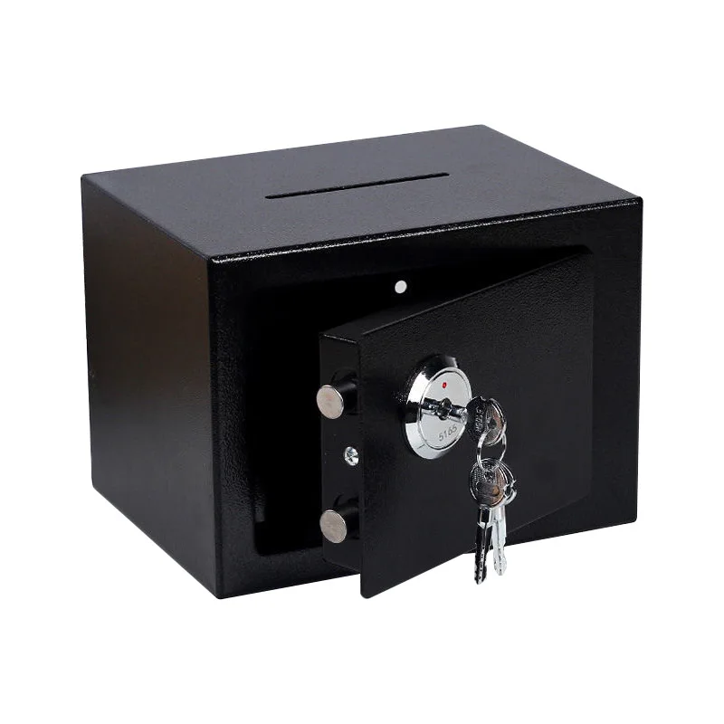 

Safe Deposit Box Anti-theft Steel Plate Key Electronic Password Home Hotel Safe