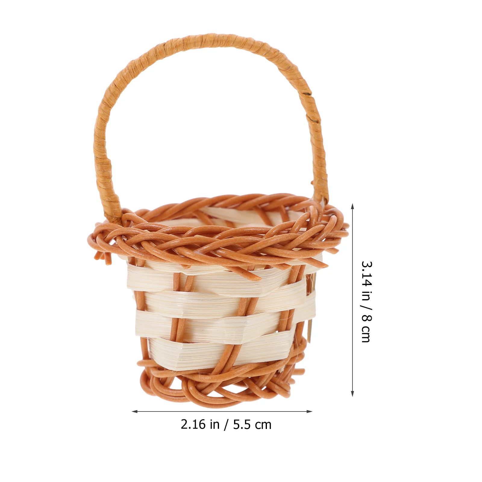 

6pcs Mini Woven Basket Rattan Pp Material Small Baskets For Decor Flower Petals Jewelry Storage Desktop Organizer Miniature