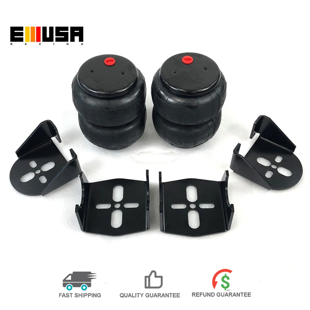 2pcs 2600 lbs Air Bags + Weld On Rear Suspension Mount Bracket Kit for 2.75