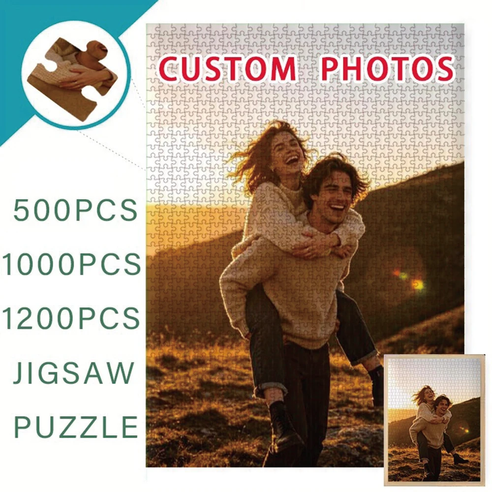35/300/500/1040pcs Personalized Custom Photo Puzzle Couple Photos For Him Her Family Friends Children For Birthdays For Weddings