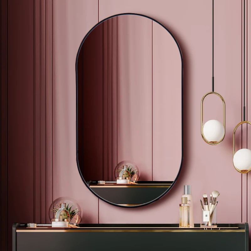 

Oval Wall Mirror Bathroom Funky Luxury Bedroom Makeup Girls Itemsmirror Modern Vanity Living Room Espelhos Home Decorations