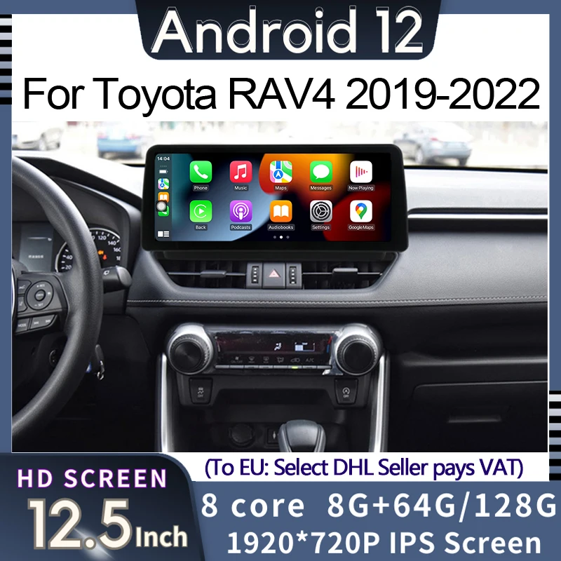 

Android 12 GPS Navigation Car Multimedia Video Player Radio For Toyota RAV4 2020 With Wireless CarPlay Auto WiFi 4G Touch Sceen