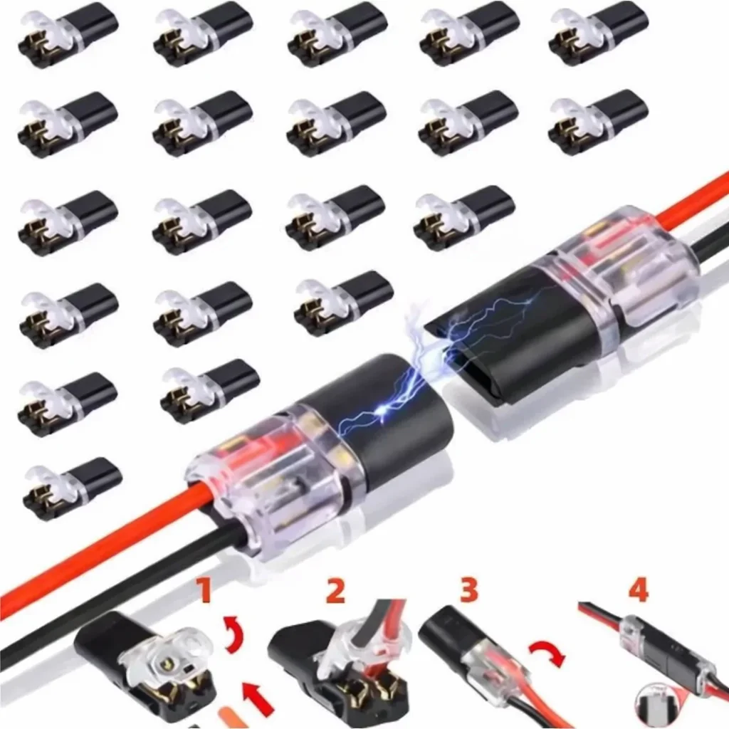 10-300pcs Waterproof 2 Pin Electrical Connector Plug, Automotive Car Truck Motorcycle Wire Cable Terminal Strip Connector Kit