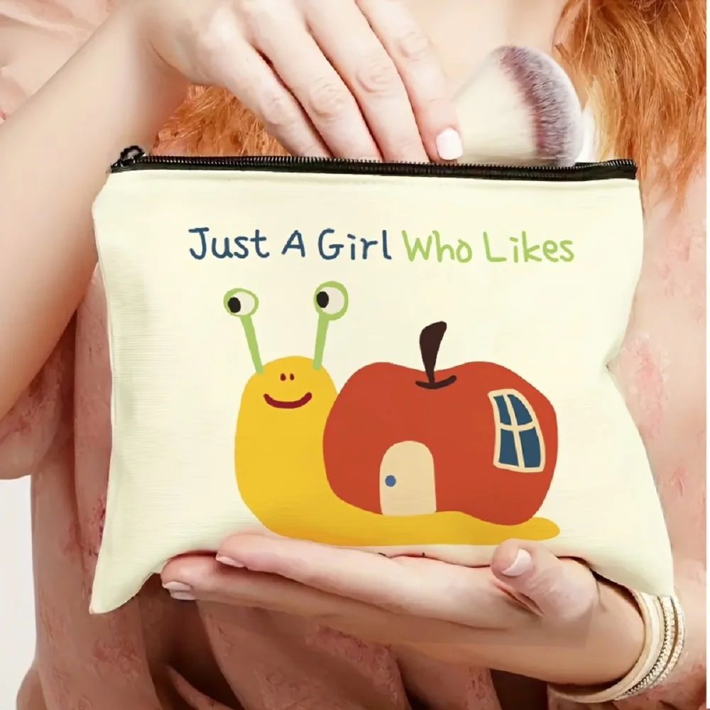1 Piece Snail Carrying Apple House Makeup Bag - Women's Multifunctional Zipper Pouch, Perfect Travel Zipper Organizer, Fun Birthday Gift