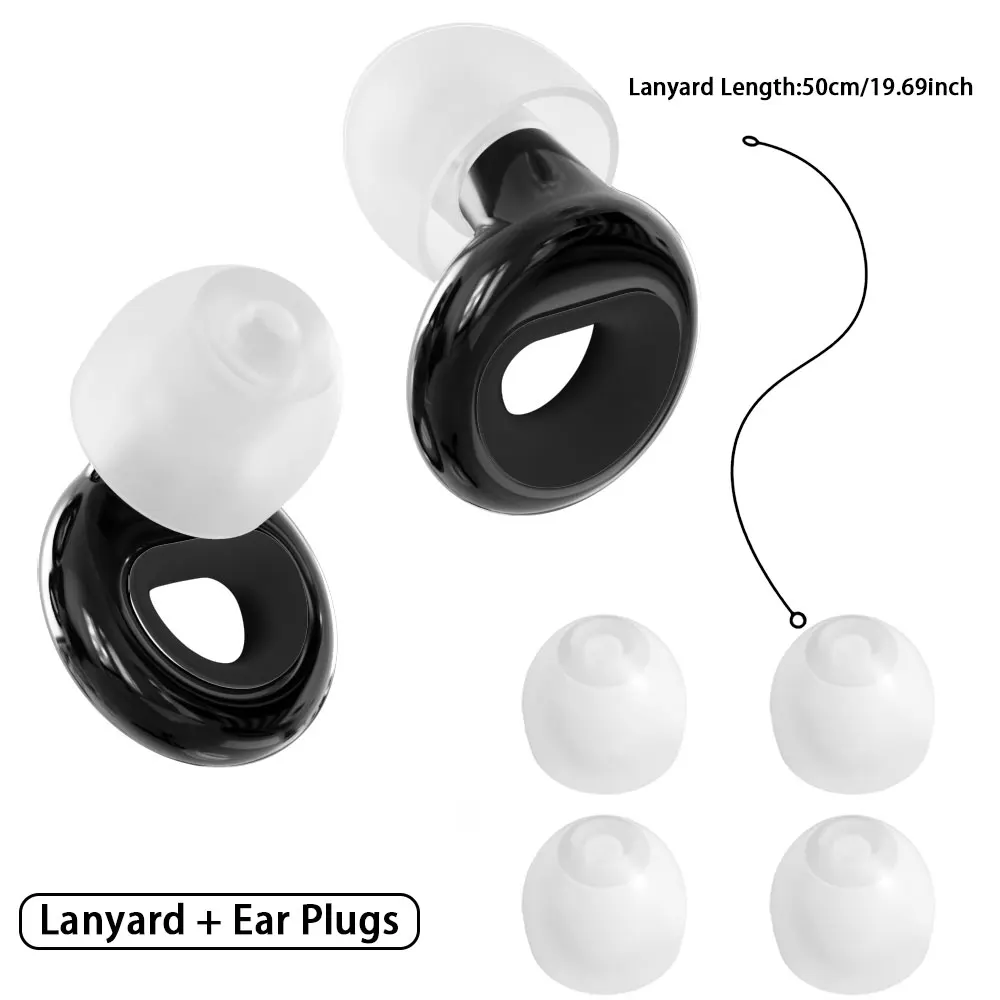 Anti Lost Washable Earplugs With Silicone Lanyard Efficient Noise Isolation Ideal For Dorm Rest Travel Pool Water Sports Use