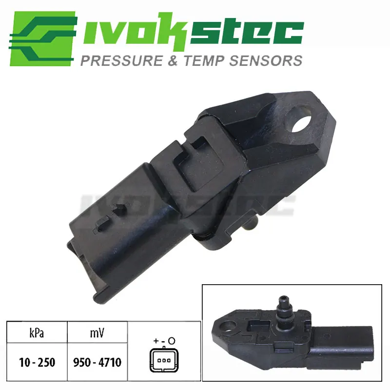 2.5Bar Manifold Turbo Boost Pressure MAP Sensor For Citroen Berlingo 1.6 16V C2 C3 C4 C5 C8 Jumpy 1.6HDi 90 16V Xsara 9639027480