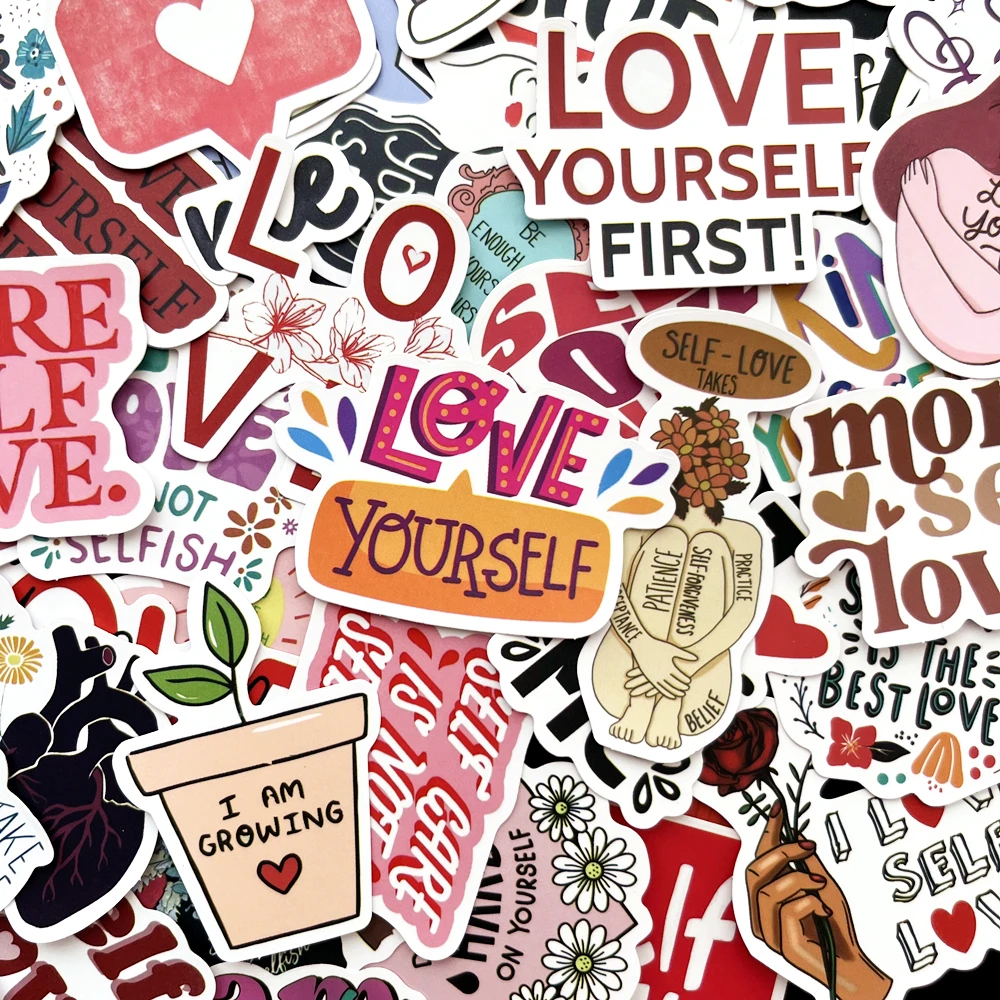 10/50pcs Self Love Inspirational Words Stickers Graffiti Motivational Quotes for Adults Laptop Phone Bottle Luggage bottle