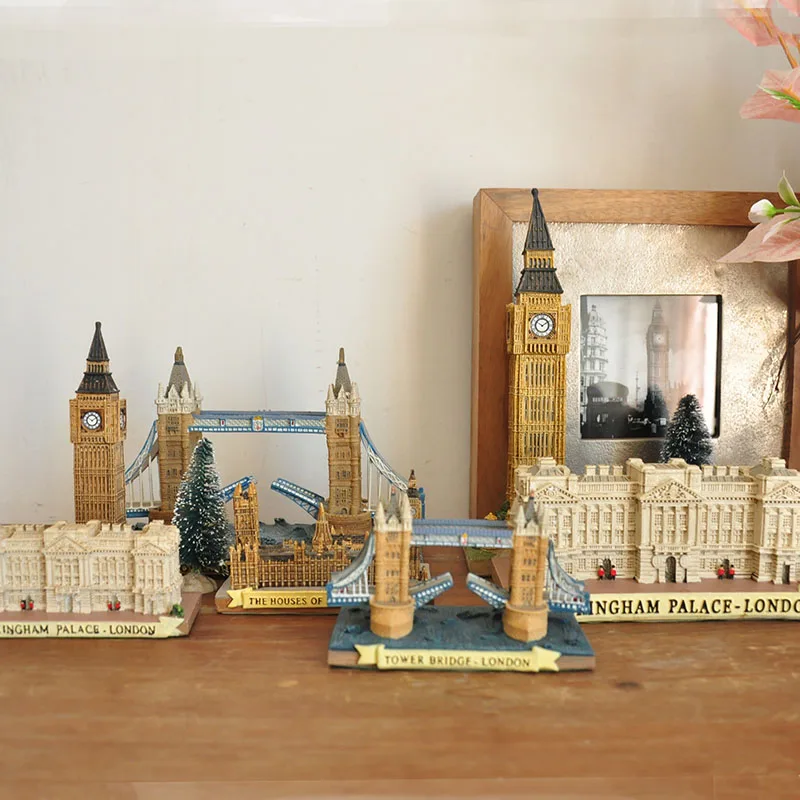 New hand-painted London Tower Bridge Big Ben European logo building ornaments decorations gifts