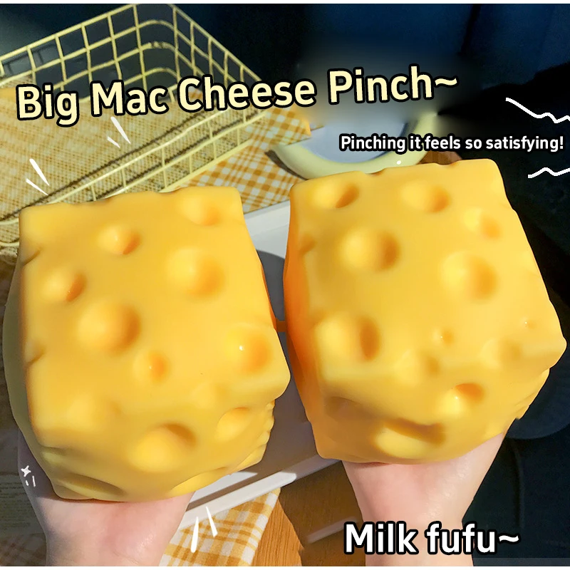 5CM Käse-Quetschspielzeug Extra Große Größe Käse-Squishy Fidget Toys Langsam Rückfedernder Formbarer Entspannungsball für Erwachsene Geschenke Neu