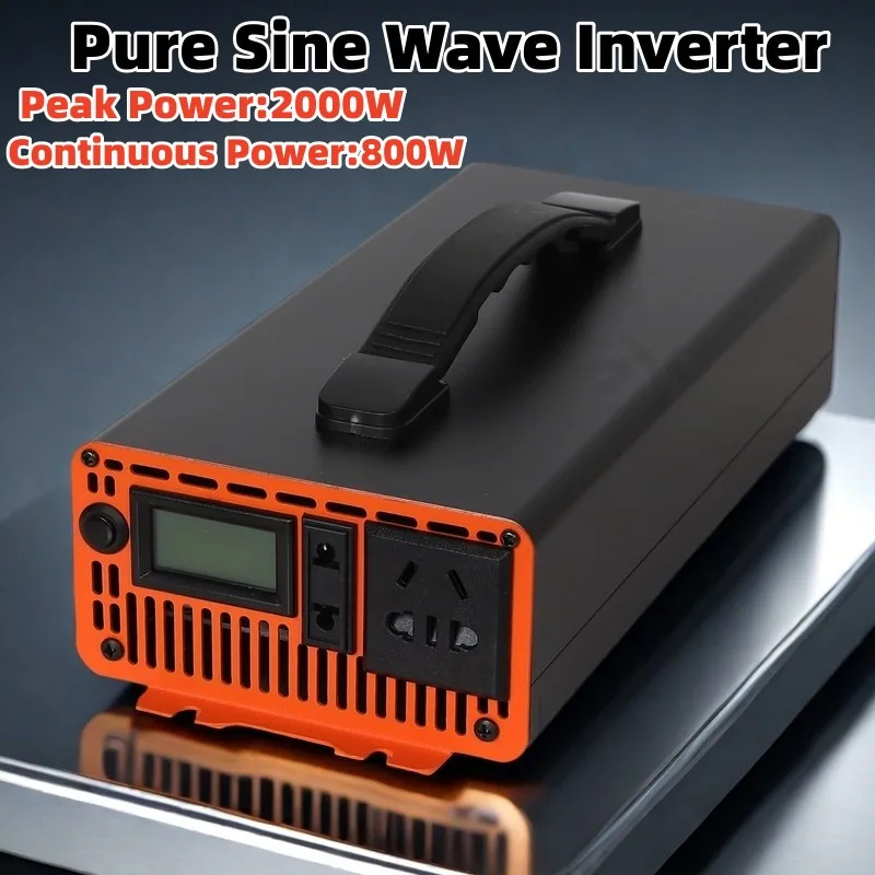 Pure Sine Wave Inverter 12V 220V 24V 110V 48V 60V 72V 2000W 800W DC To AC Portable Power Voltage Converter Car Solar Inverter