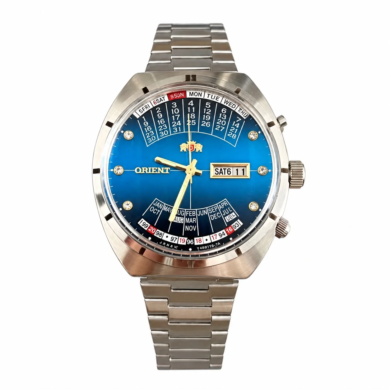 43MM Men's Mechanical Watch with Perpetual Calendar, Japanese Sports Movement, World Time, Full Functionality, 904L Stainless St