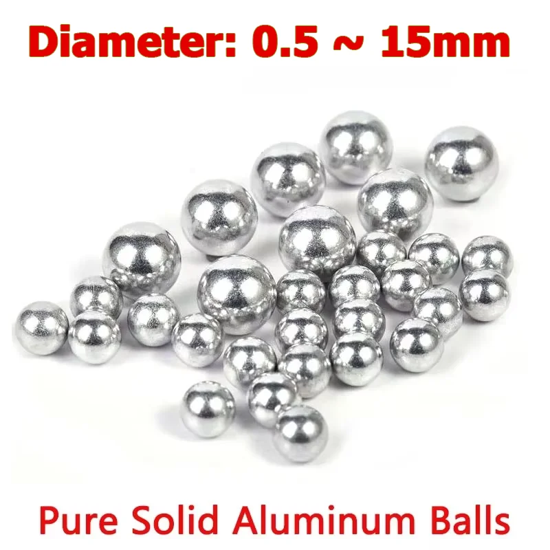 Pure Solid Aluminum Balls Beads 0.5/0.6/0.7/0.8/0.9/1/1.1/1.2~4/4.763/5/5.5/6/6.35/7/8/9/9.525/10/11/12/12.4/12.5/12.7/14/15mm